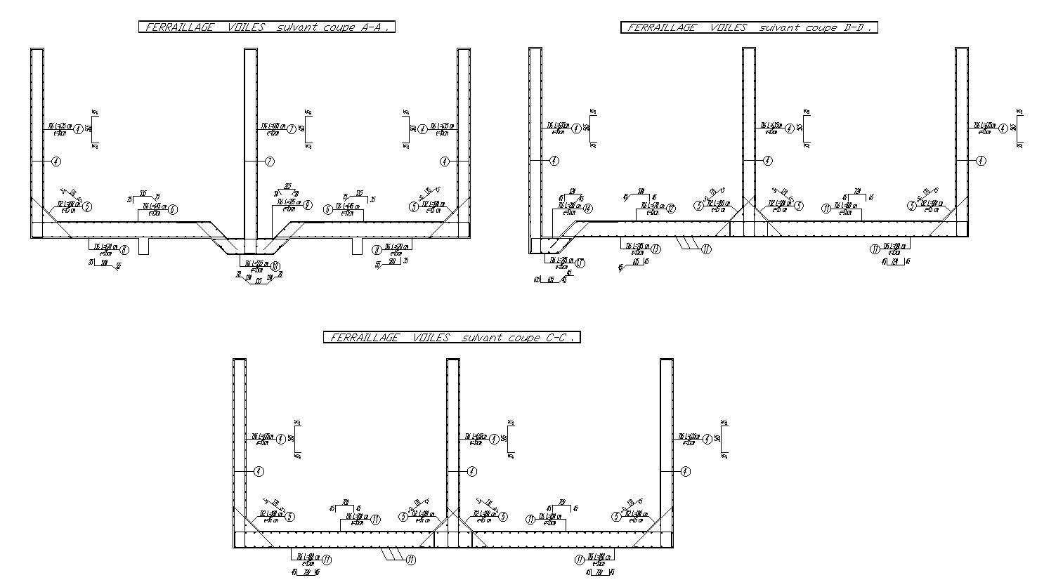 AutoCAD Cross Section of Foundation with Reinforcement file