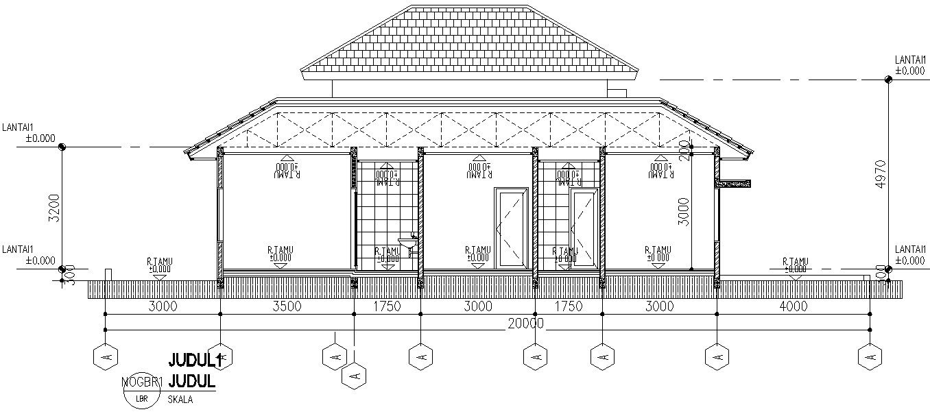 Cross section of house with detailing