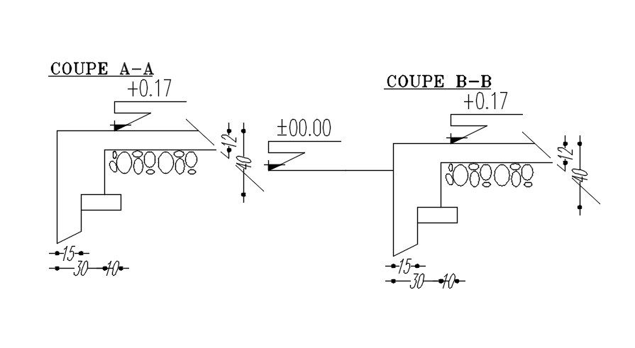 Cross section of inside corner design in AutoCAD 2D drawing, CAD file, dwg file