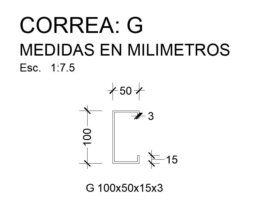 Cross section of metal beam in detail AutoCAD 2D drawing, CAD file, dwg file