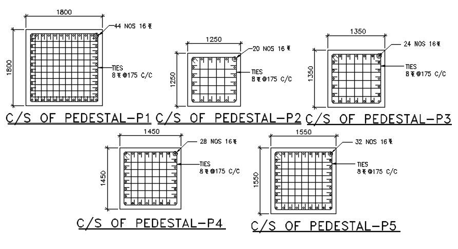 Cross section of pedestal of boiler tank is given in this 2D AutoCAD DWG drawing file. Download the Autocad DWG drawing file.