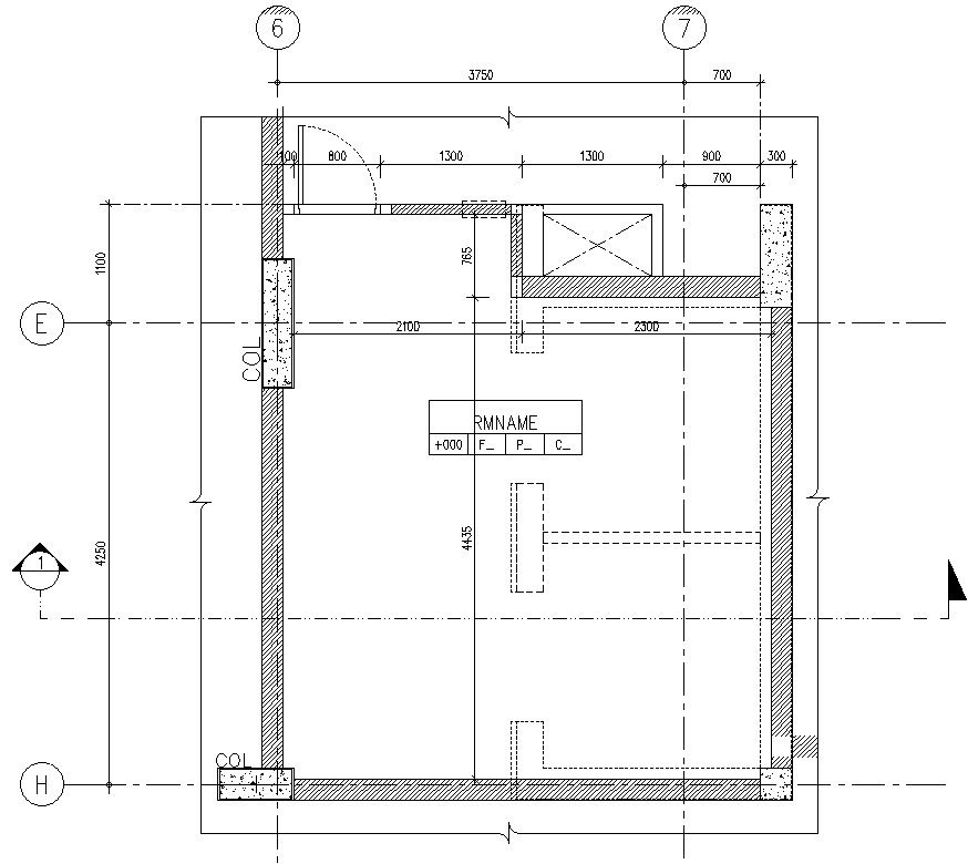 Cross section of pit bull of elevator in AutoCAD, dwg file.