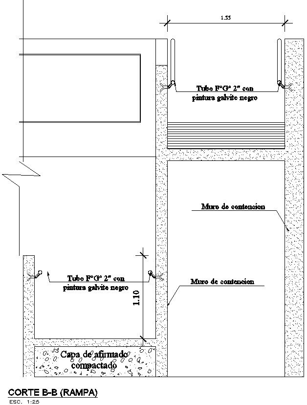 Cross section of ramp with detail AutoCAD drawing, CAD file, dwg file