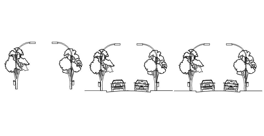 Cross section of road in AutoCAD 2D drawing, dwg file, CAD file