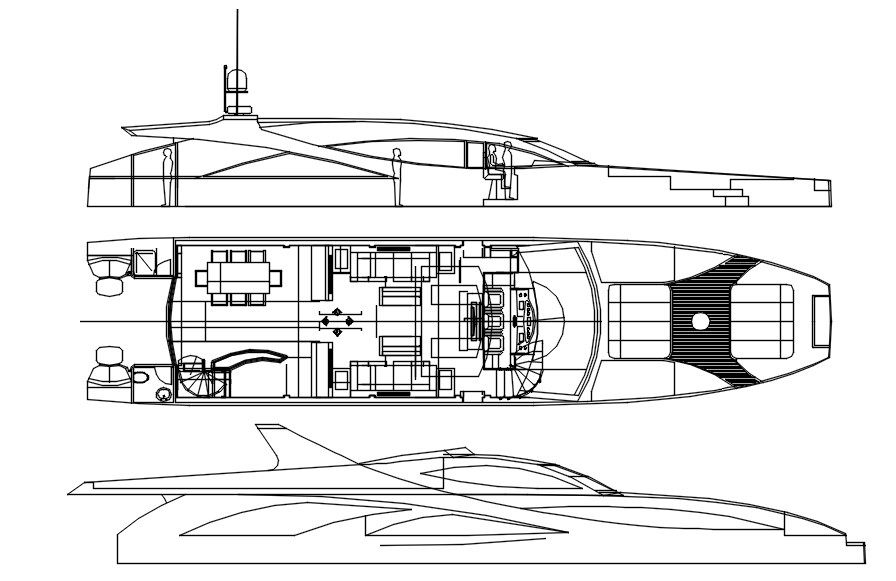 Cross section of ship in detail AutoCAD drawing, dwg file, CAD file