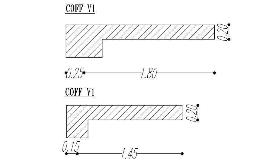 Cross section of slab with formwork details in AutoCAD 2D drawing, CAD file, dwg file