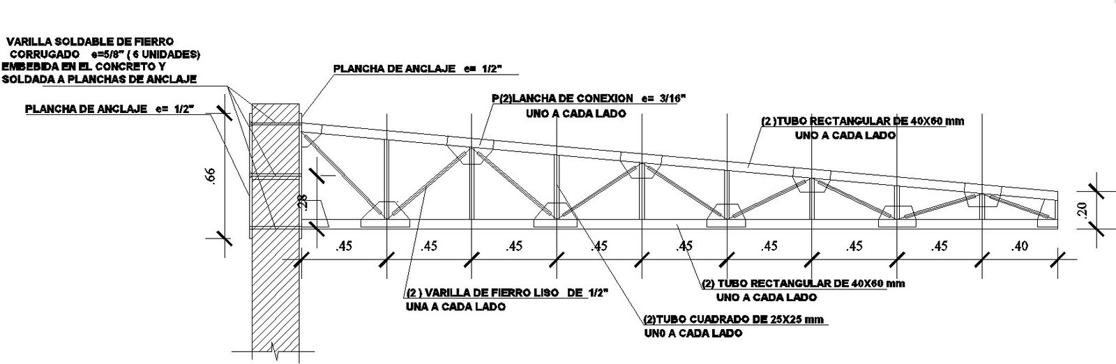 Cross section of structural member with detail AutoCAD drawing, dwg file, CAD file