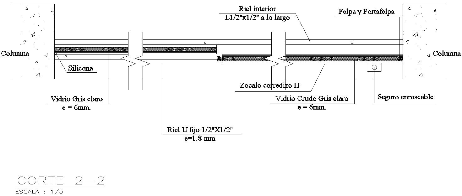 Cross section of window in detail AutoCAD drawing, dwg file, CAD file