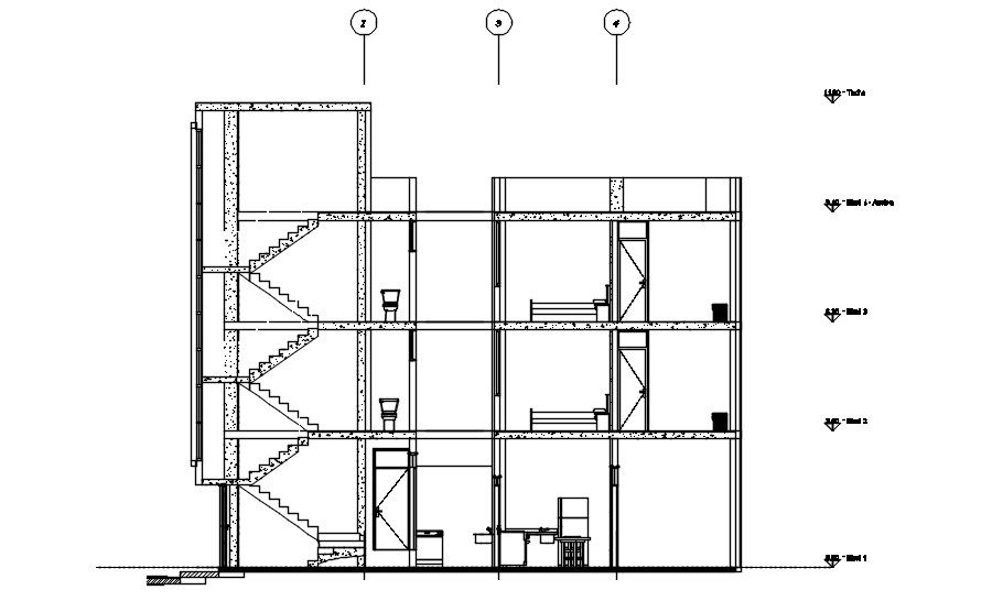 Comprehensive House Cross-Sections in AutoCAD 2D DWG File