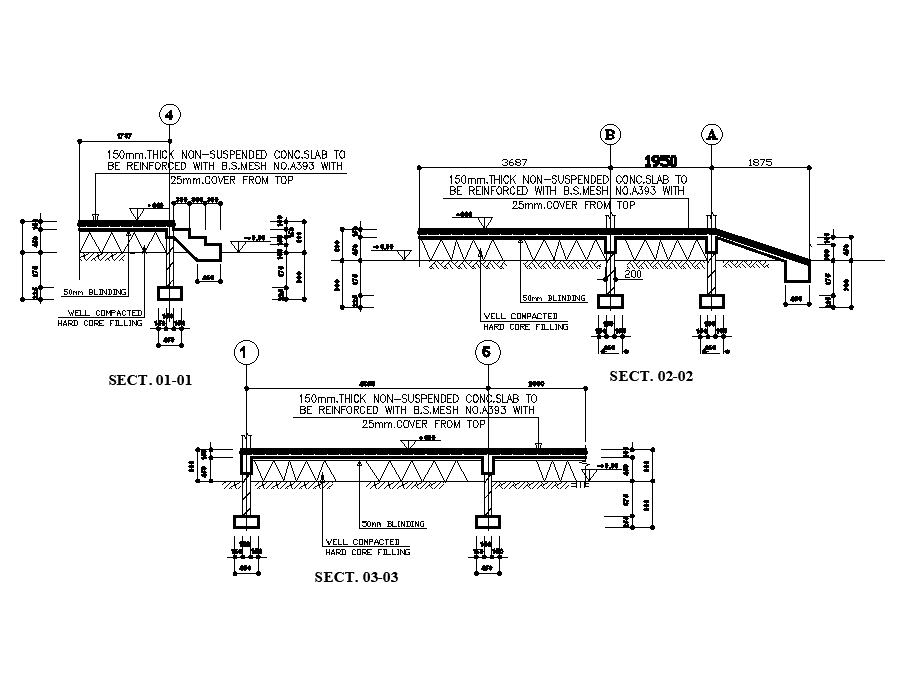 Cross section view of beam is given for 14x19m work shop plan in this Autocad drawing model. Download now.