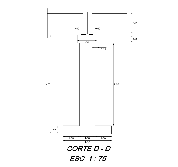 Cross section view of the column is given in this Autocad 2D file. Download the Autocad file.