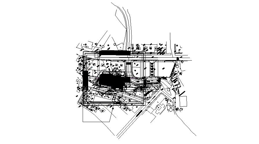 Culture center distribution and site plan cad drawing details dwg file