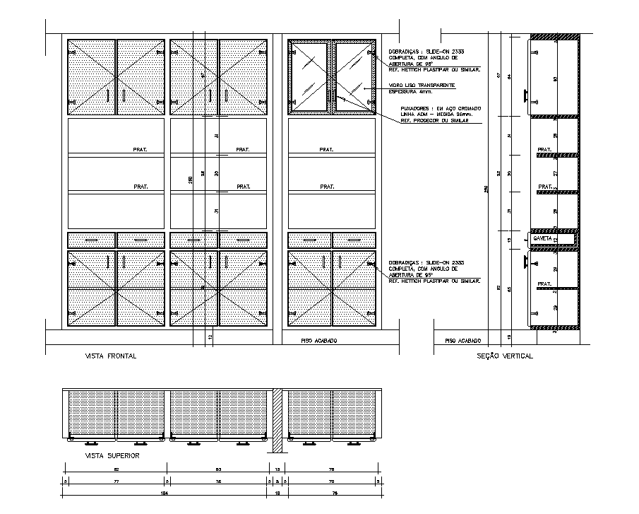 Cupboard Furniture CAD Drawing in DWG File for Design Use