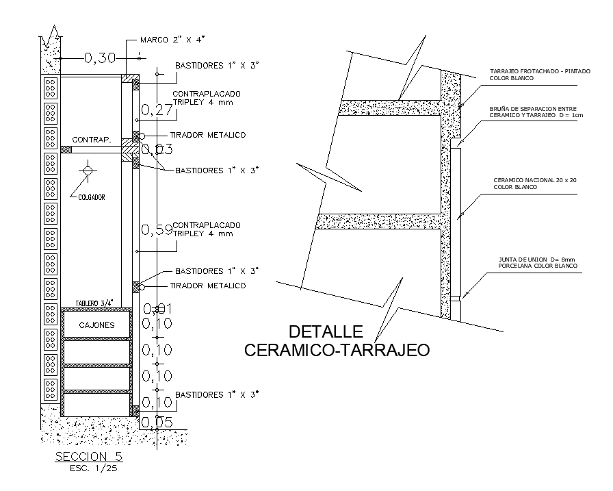 Cupboard Section AutoCAD Drawing Download DWG File