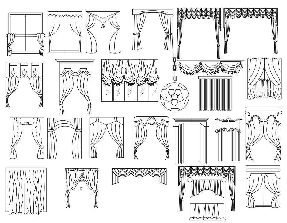 Curtain Elevation cad block