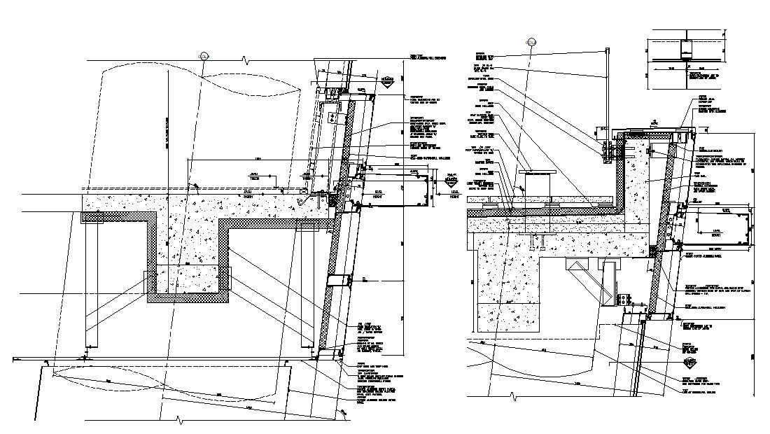 Curtain Glass Wall Section CAD Drawing
