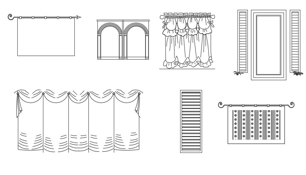 Curtain CAD Blocks Free Elevation Drawing Download Free DWG