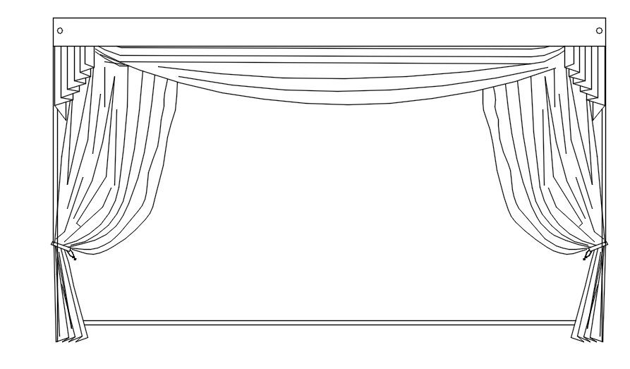 Curtain design in AutoCAD 2D block, dwg file, CAD file