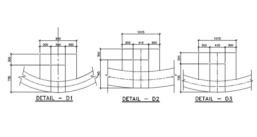 Curved Beam CAD Drawing With Download Free DWG File