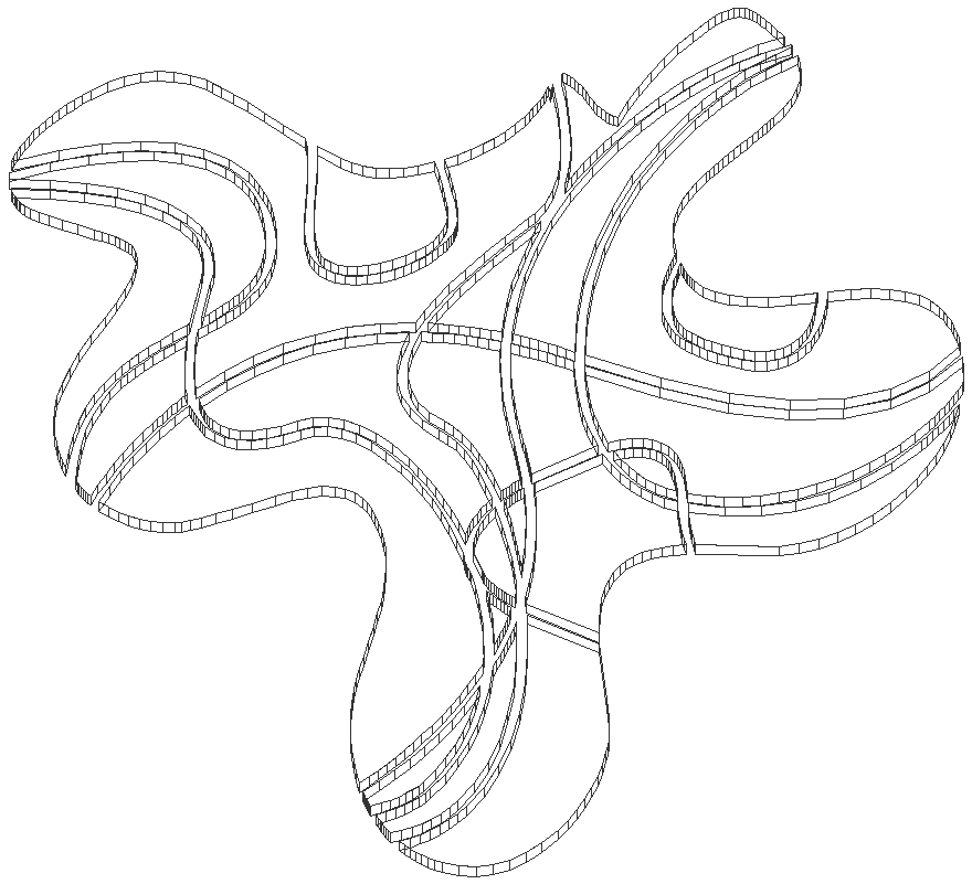 Curve wave 3D pattern DXF AutoCAD drawing