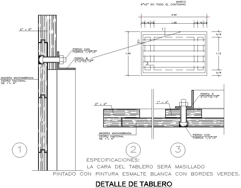 DETAIL OF BOARD in AutoCAD 2D, dwg file, CAD file