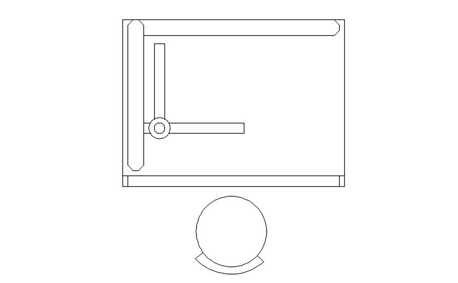 2D Drafting Table CAD Drawing in DWG Format for Design Use