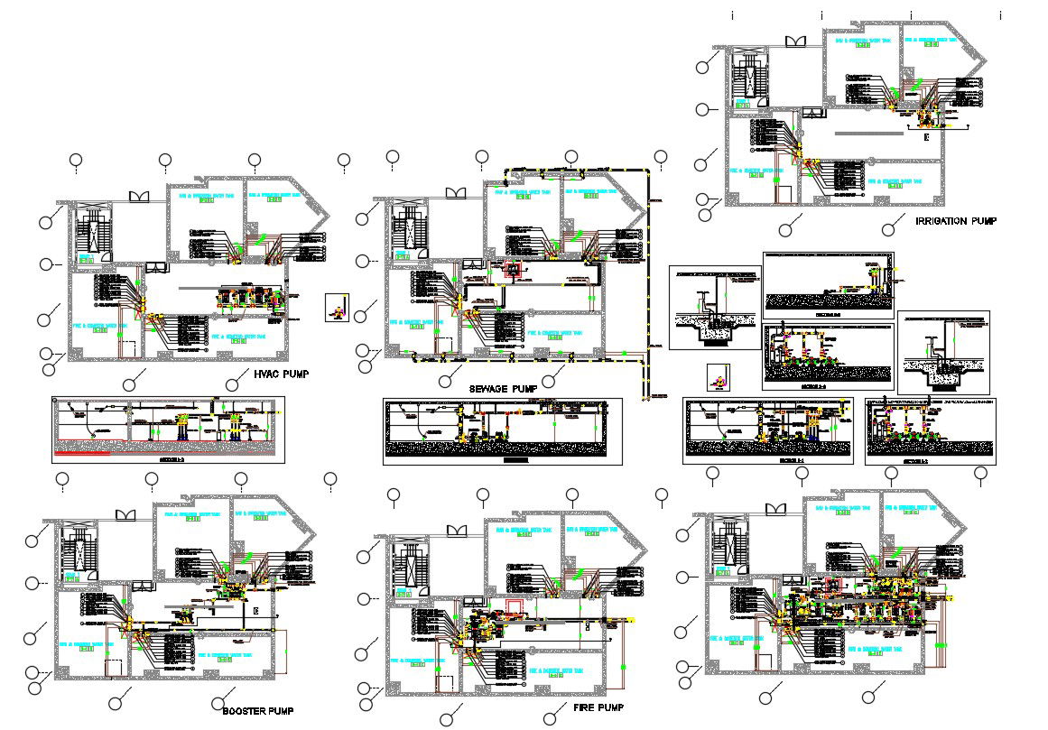 DWG Drawing Fire Domestic Storage Tank AutoCAD File