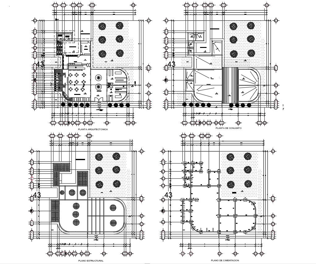 DWG Drawing Floor Plans Of Restaurant Design With Landscape AutoCAD File
