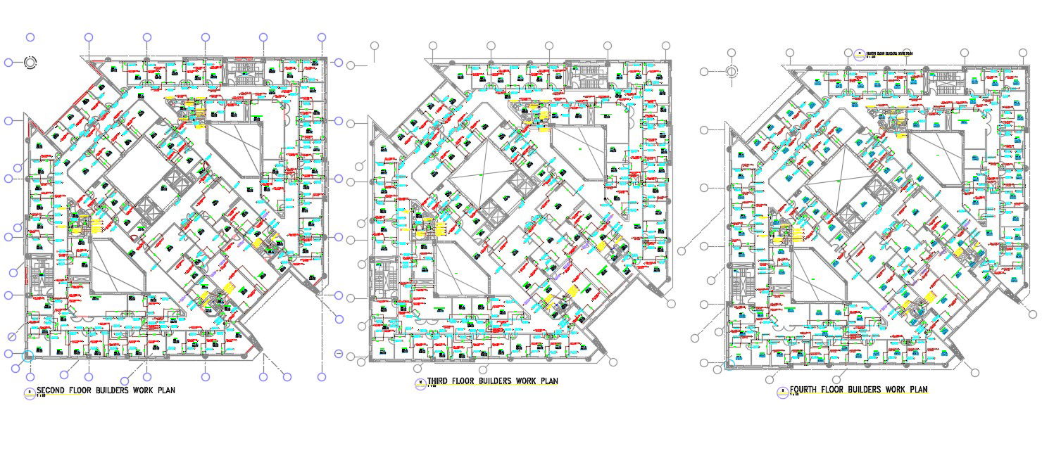 DWG File Individual Work Plan Commercial Building AutoCAD Drawing