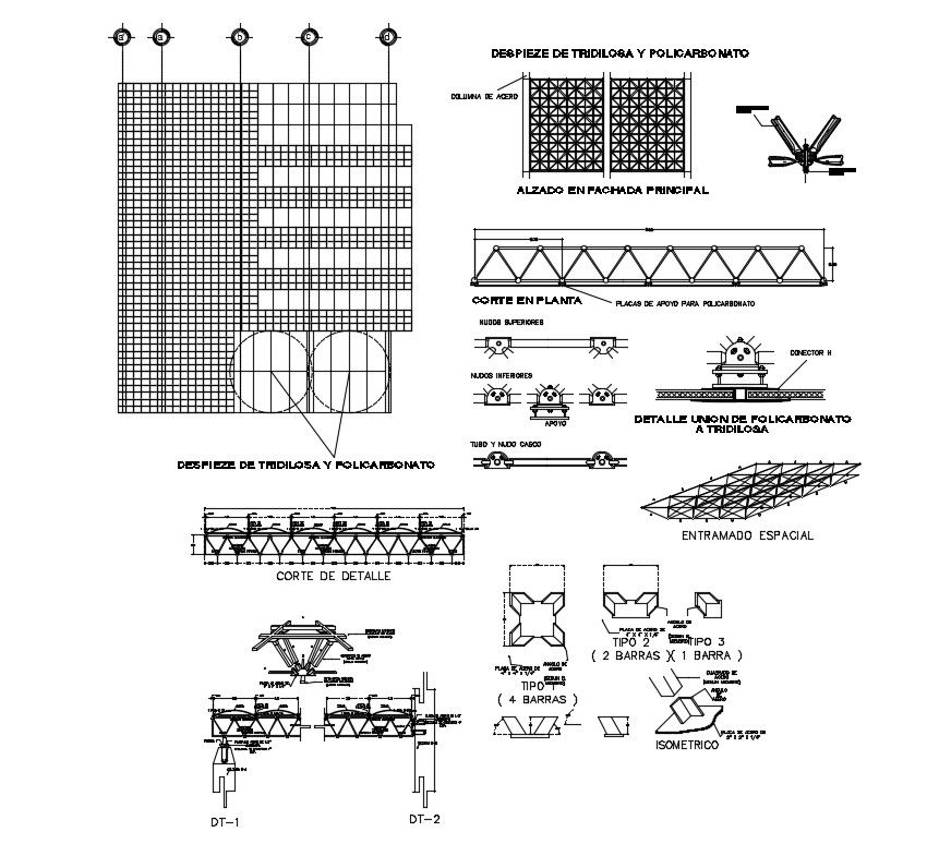 DWG File Structure Design Of Truss And Canopy Isometric View AutoCAD File