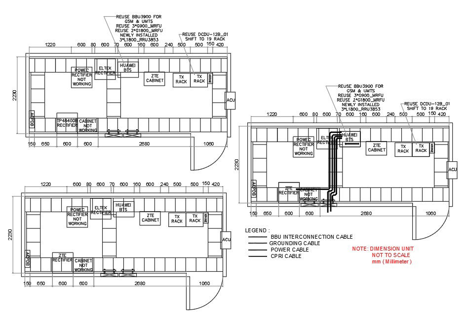 DWG 2D Autocad drawing file gives the tower cable layout Details.Download the AutoCAD 2D DWG file