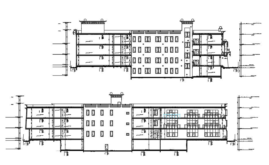 DWG AutoCAD Drawing 2d file of the amazing section and the work drawing details of the college building. Download the AutoCAD DWG file.