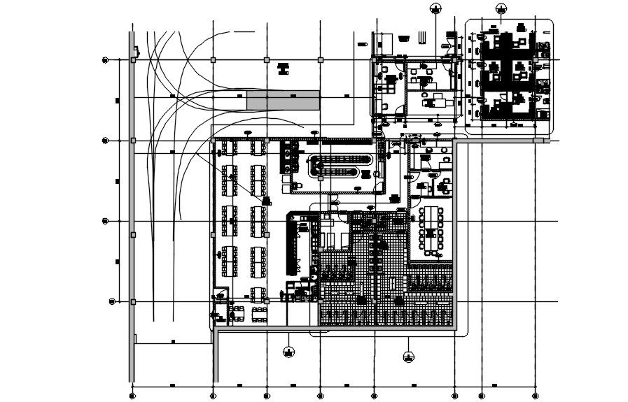 DWG AutoCAD Drawing file showing the details of the Hotel basement floor plan and electrical drawing design. Download the AutoCAD file.