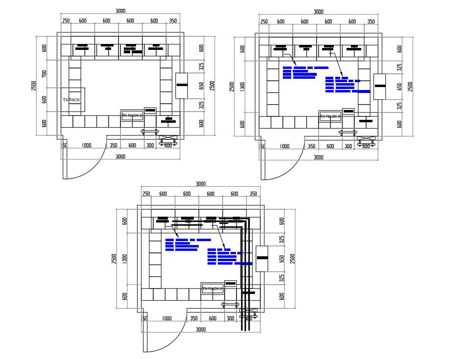 Tower Cable Layout Details in AutoCAD DWG Format