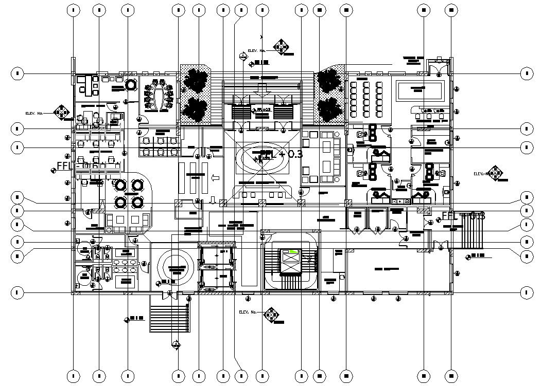 DWG Autocad fie of single-story Ground floor Furniture house plan ,Download Autocad DWG file.