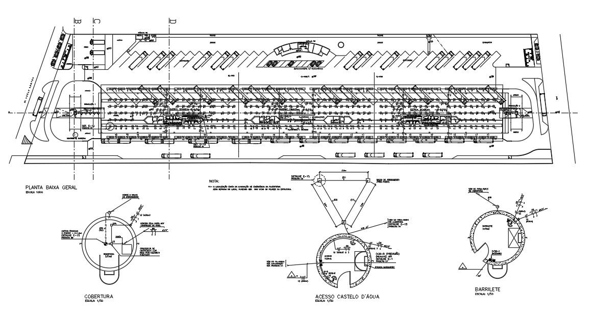 DWG CAD 2D Drawing of the Bus terminal section details are given in this file.Download the AutoCAD DWG file.