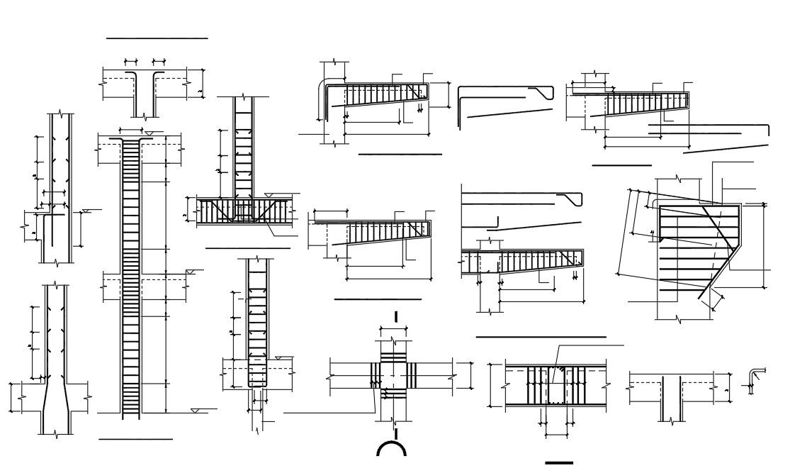 DWG Cad drawing file having the reinforcement sections Details .Download the DWG AutoCAD file.