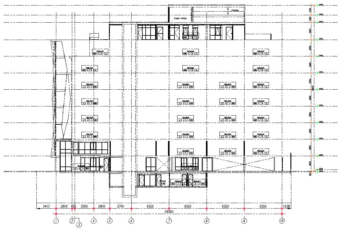DWG Drawing AutoCAD 2D file shows the Details of the service Apartment building construction work diagram. Download the AutoCAD DWG file.