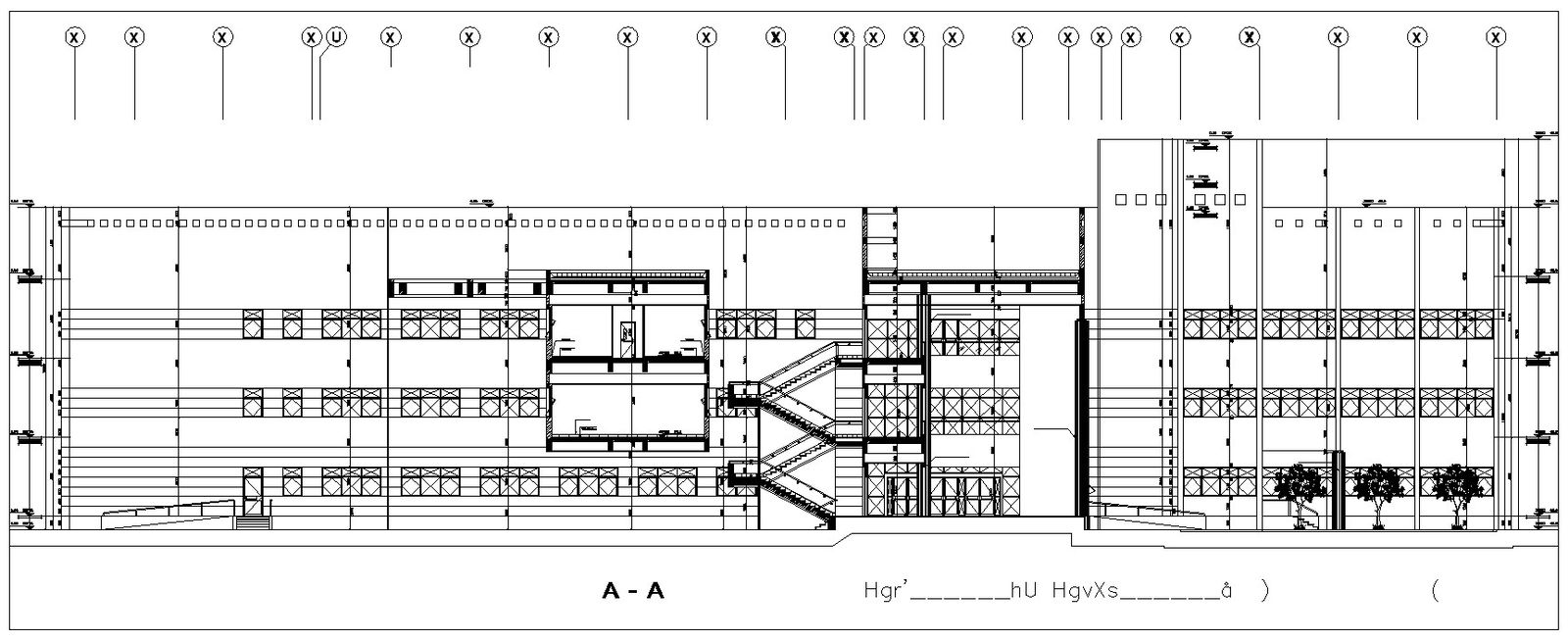 DWG Drawing AutoCAD file of the typical section details of the office building. Download the AutoCAD DWG file.
