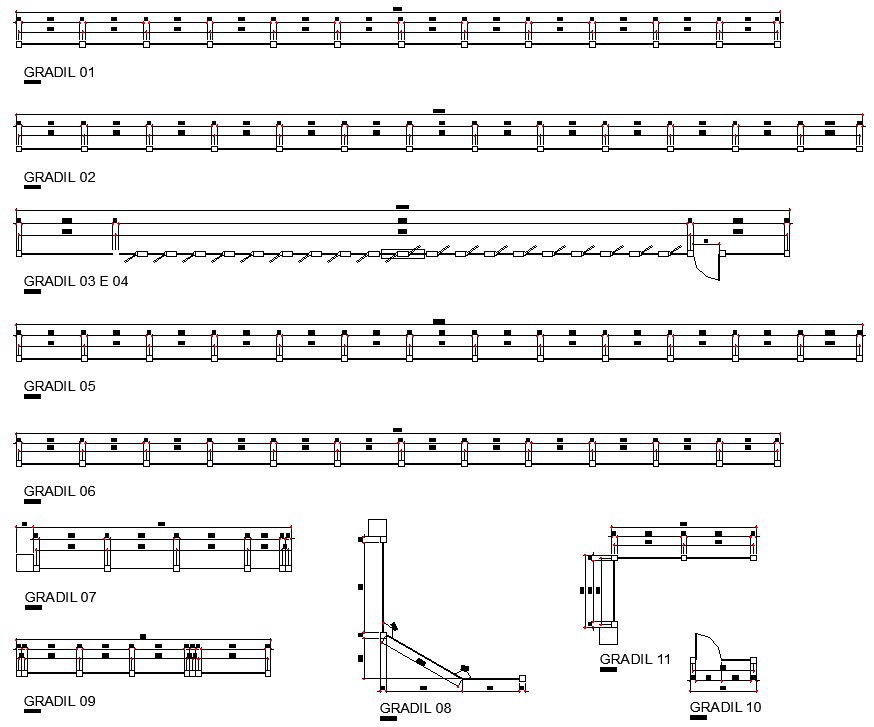 DWG Drawing file of the gradil section details.Download the AutoCAD 2D DWG file.