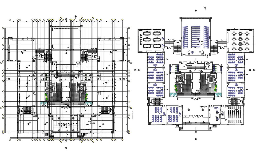 DWG Drawing file of the physiotherapy college building work plan and section details are given.Download the AutoCAD 2D DWG file.