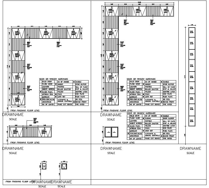DWG Drawing file of the window section design is given. Download the AutoCAD DWG file.