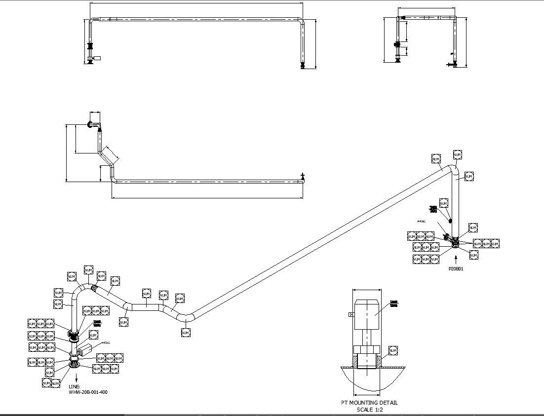 DWG File for Isometric Pipe Design in Machine Chest Pump Delivery Line