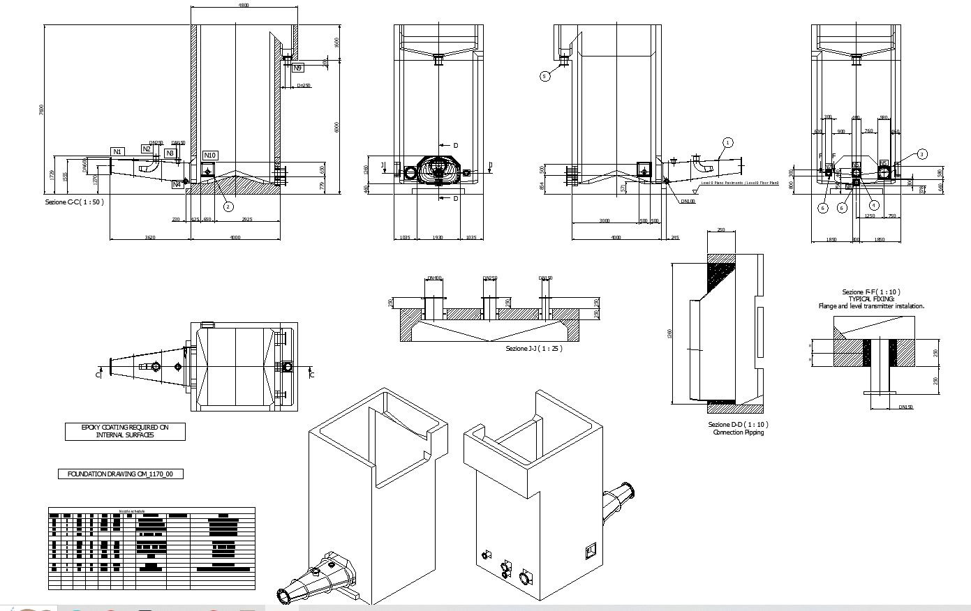 DWG File with Detailed Plumbing and Sectional Drawings