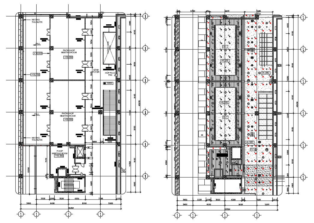 DWG drawing file shows the details of second floor plan and section of office building. Download the Autocad DWG drawing file.