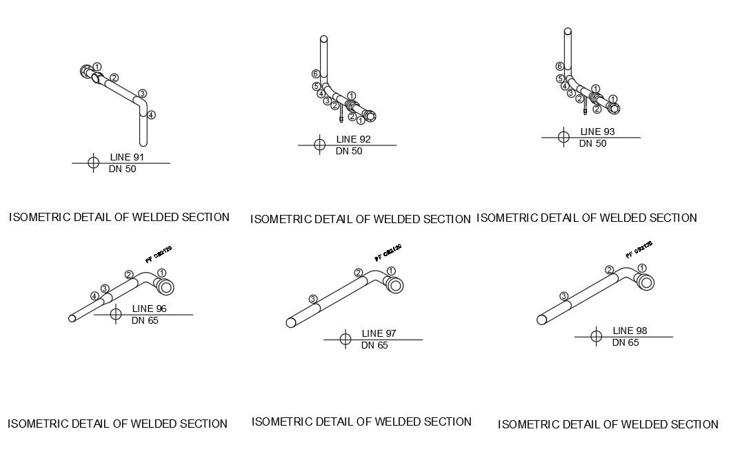 DWG drawing file shows the details of  the Butt weld Section details.Download the AutoCAD  DWG 2D file.