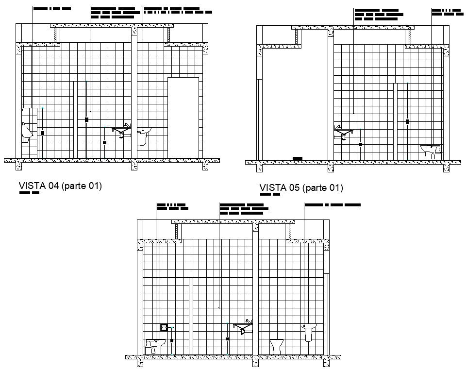 DWG file having the details of the Toilet side elevation.download the AutoCAD DWG file.