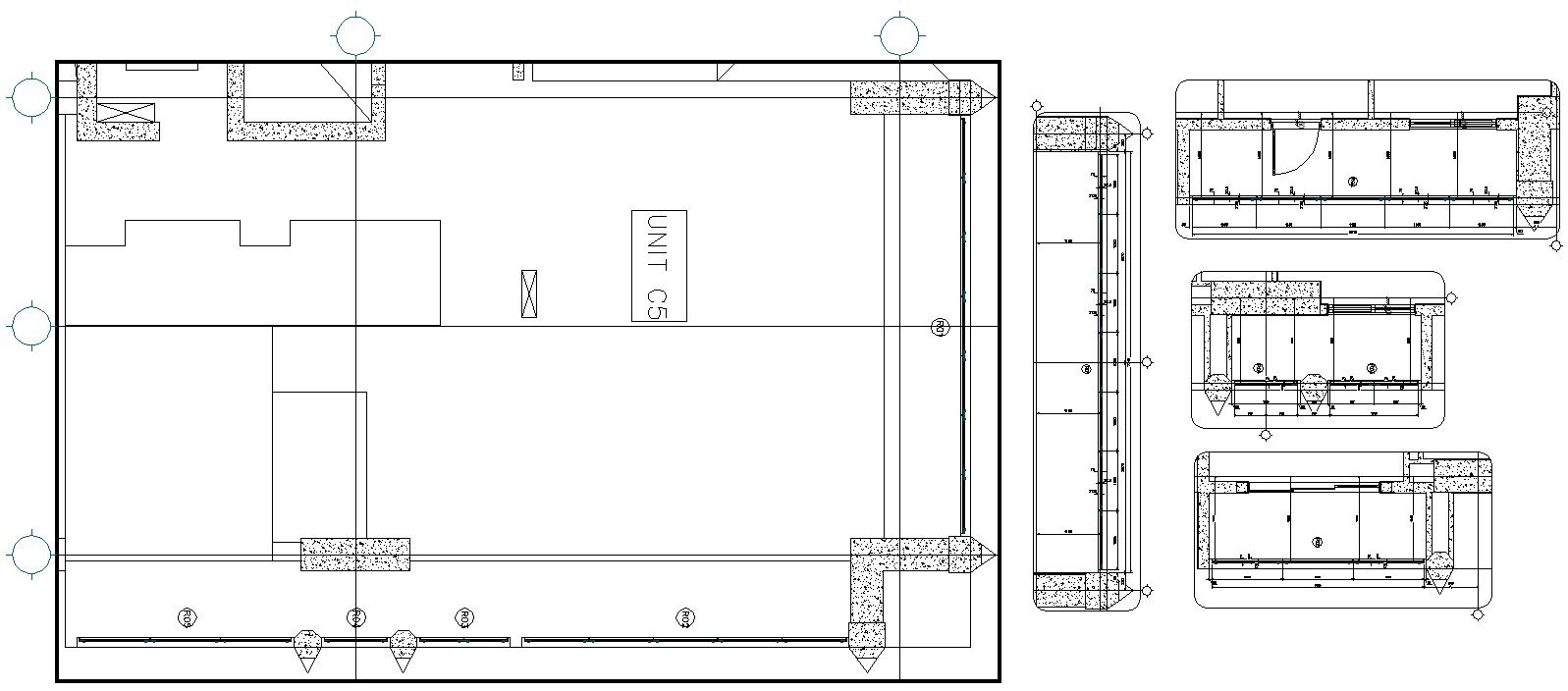 DWG file showing the details of the glass balustrade unit drawing file, Download the AutoCAD dwg file.