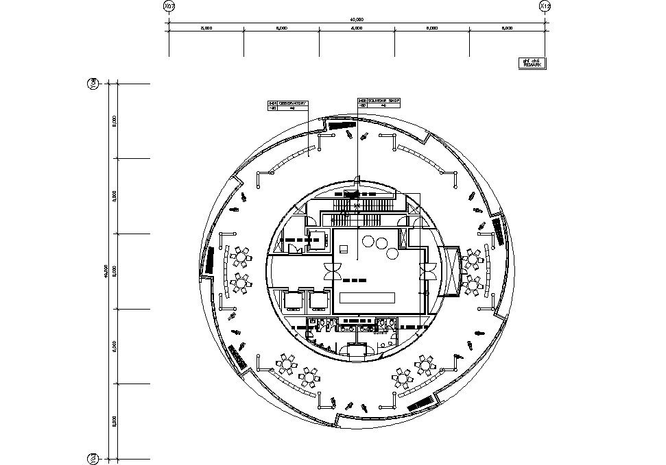 DWG file shows the details of the High rise office building 34th-floor section details, Download the DWG file.