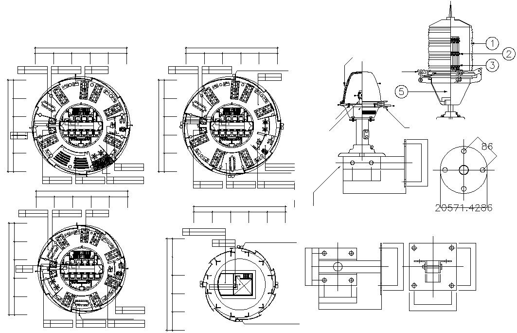 DWG file shows the details of the High rise office building Aviation obstruction light circuit details,